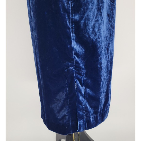 Anthropologie Sapphire Velvet Slip Midi Dress - Picture 4 of 8